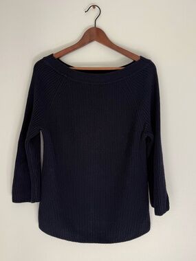 J.Crew Navy Knit Sweater | Boatneck | Oversized | Size M